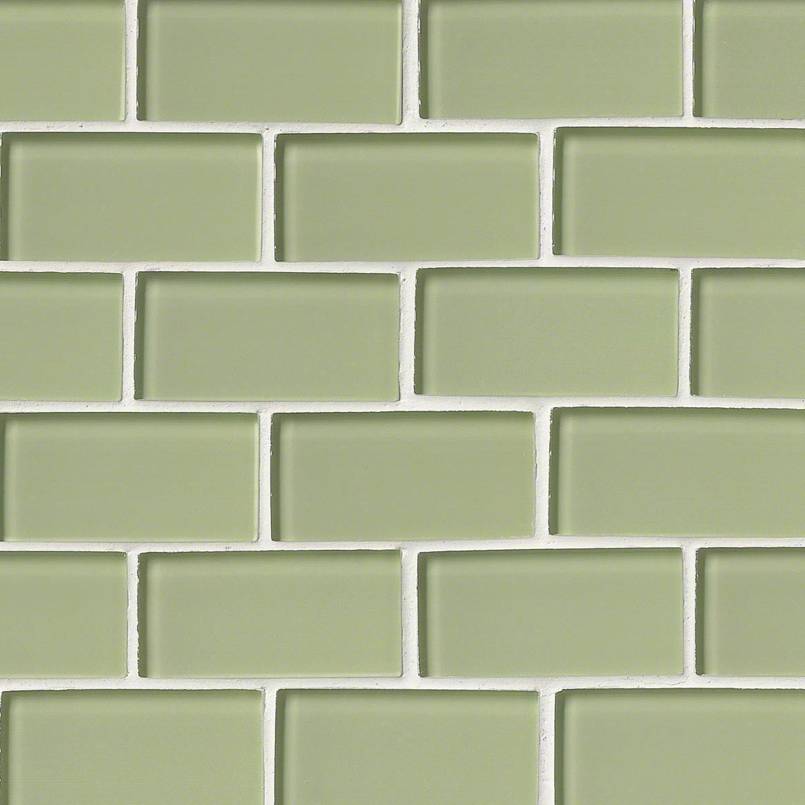 Mint Green Glass Subway Tile 2x4, Green Glass Tile